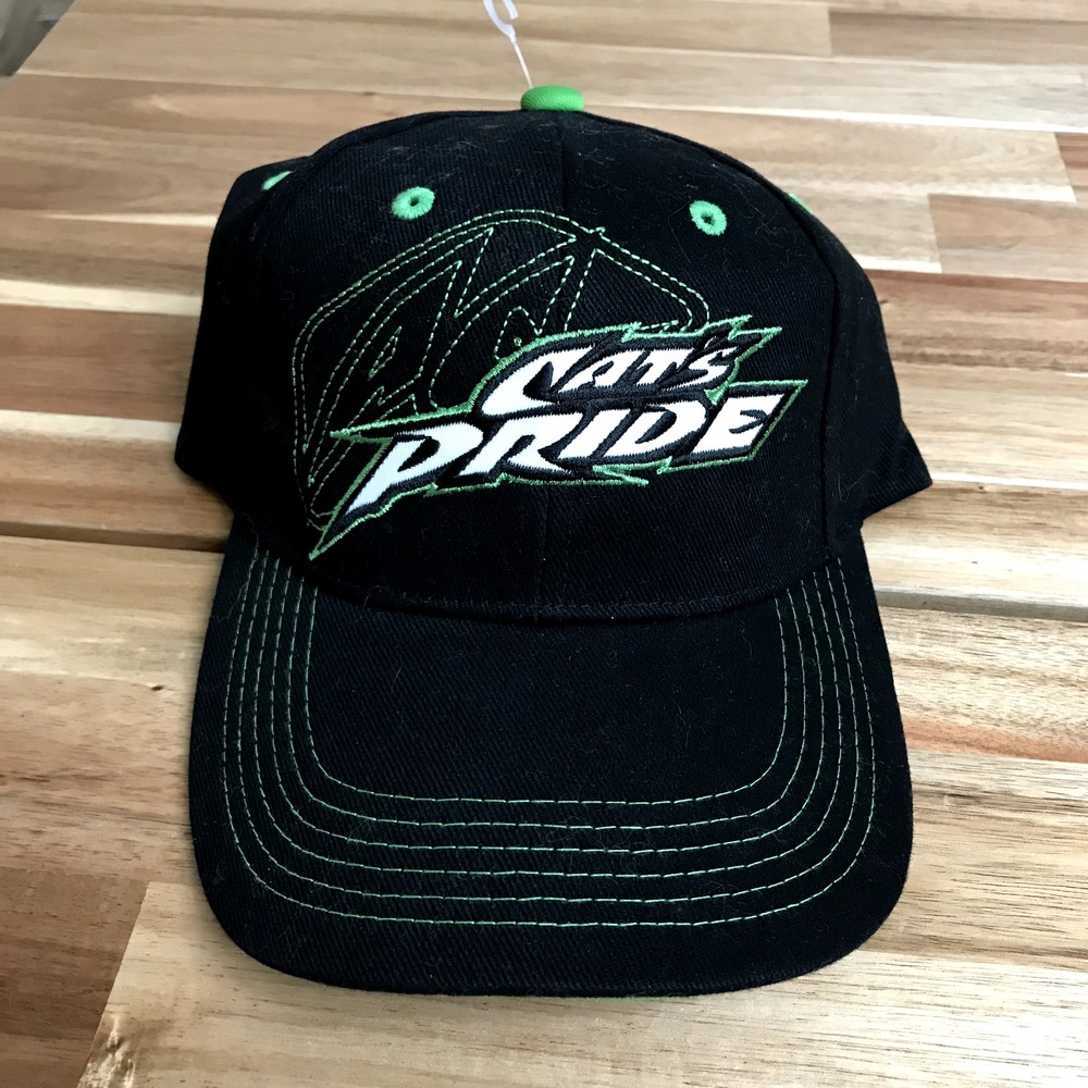Vintage Arctic Cat Hat Cap Strapback Embroidered Cats Pride Black Green 2006 Y2K